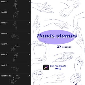 Hands stamps for Procreate, Hand stamp brushes, Woman and man hands stamps, Brushes for Procreate