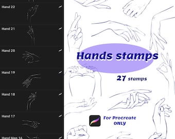 Hands stamps for Procreate, Hand stamp brushes, Woman and man hands stamps, Brushes for Procreate