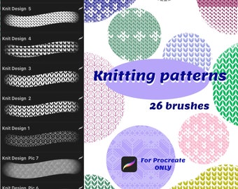 Knitting texture brushes. Knitting design brushes, Digital Brushes for Procreate