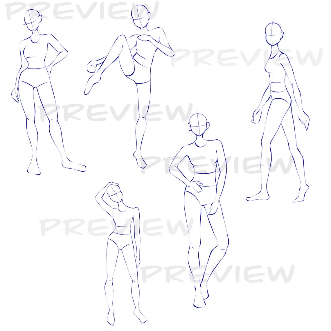 Cartoon Poses Png Poses Pencil Style Poses Stamps Character - Etsy Canada