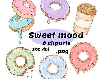 Donut png, Donut cliparts, Cake png, Coffee clipart, Coffee and Donut png