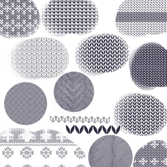 Knitting Texture Brushes. Knitting Design Brushes, Digital