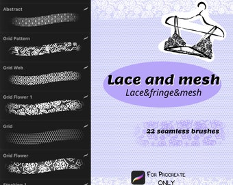 Lace Brush Set Procreate. Fashion Textile brushes, Sexy Lingerie, Sketch Drawing, Procreate tools, Decorative Printing, Digital Illustration