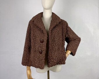 Vintage 50s curly lamb fur jacket