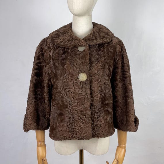 Vintage 50s brown fur jacket