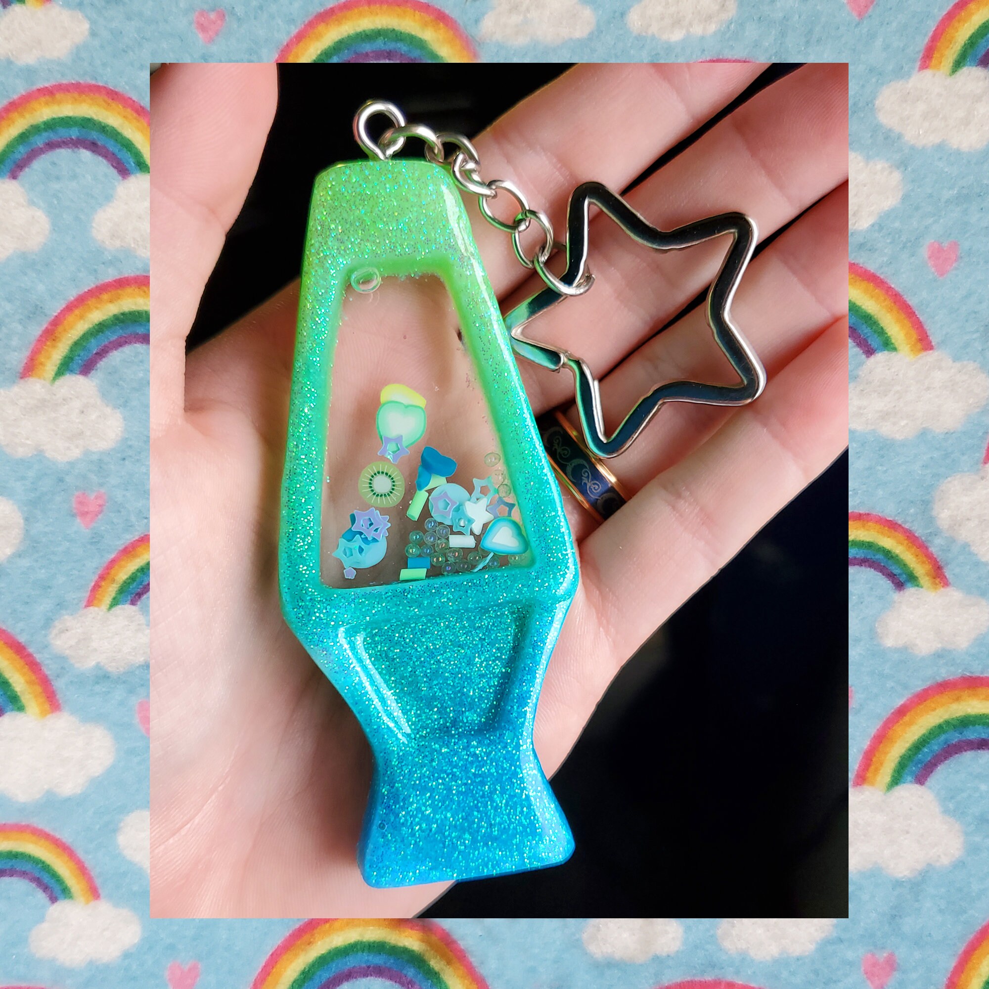 Liquid Glitter Filled Lava Lamp Shaker Keychain Etsy