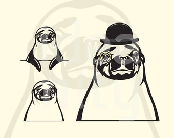 Sea Lion Face SVG: Peeking Clipart, Laser Cut File