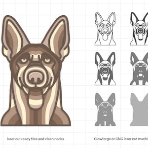 Belgian Malinois Dog Mandala SVG: 3D Layered Laser Cut File (Digital Download)