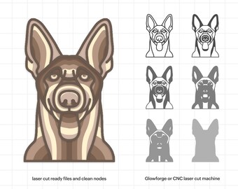 Belgian Malinois Dog Mandala SVG: 3D Layered Laser Cut File (Digital Download)
