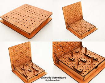 Battleship Board Game SVG, Wooden battleship, battleship Board Laser Cut, Family Game, Vintage game, Laser cut files, Glowforge