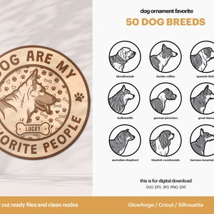 50 Hond Ornament Favoriete Mensen SVG, Bundel Hondenras Bestand, Deurbord, Favoriete Huisdieren Cadeau, Hondenhuis Decor, Commercieel Gebruik, DIGITALE DOWNLOAD