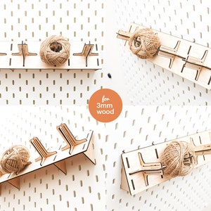 Pegboard Yarn Spool Organizer: Laser Cut File for 3mm Wood (SVG & DXF)