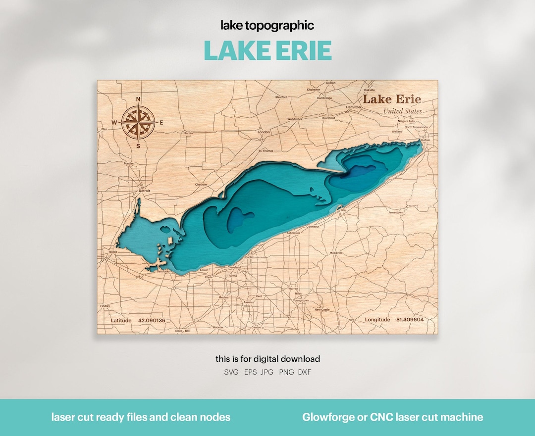 Lake Erie Topographic Map