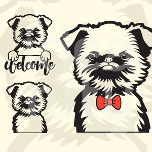 Brussels Griffon svg, Cane svg, Bruxelles Grifone Faccia, Segno del cane, Razza del cane, Cricut, File tagliato al laser, Glowforge