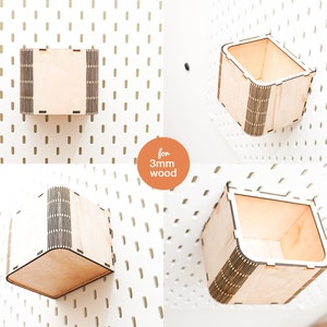 Pegboard Accessories Box: Laser Cut File for 3mm Wood (SVG & DXF)
