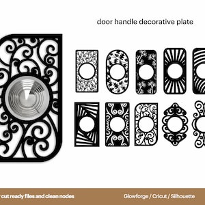 50 deurkruk decoratieve platen SVG, deurdecoratie, deurknopdecoratie, lasergesneden bestanden, Glowforge