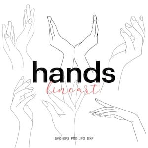 Manos de mujer en arte lineal SVG: Diseño vectorial minimalista