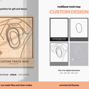 Aangepaste racebaan SVG, racebaan kunst aan de muur, gepersonaliseerde kaart, custom design circuittracks, topografische racekaarten, digitale DOWNLOAD
