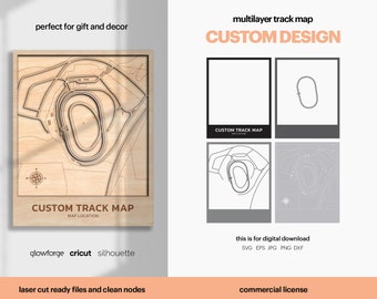 Custom Race Track SVG, Racing Track Wall Art, Personalized Map, Custom Design Circuit Tracks, Topographic Race Maps, DIGITAL DOWNLOAD