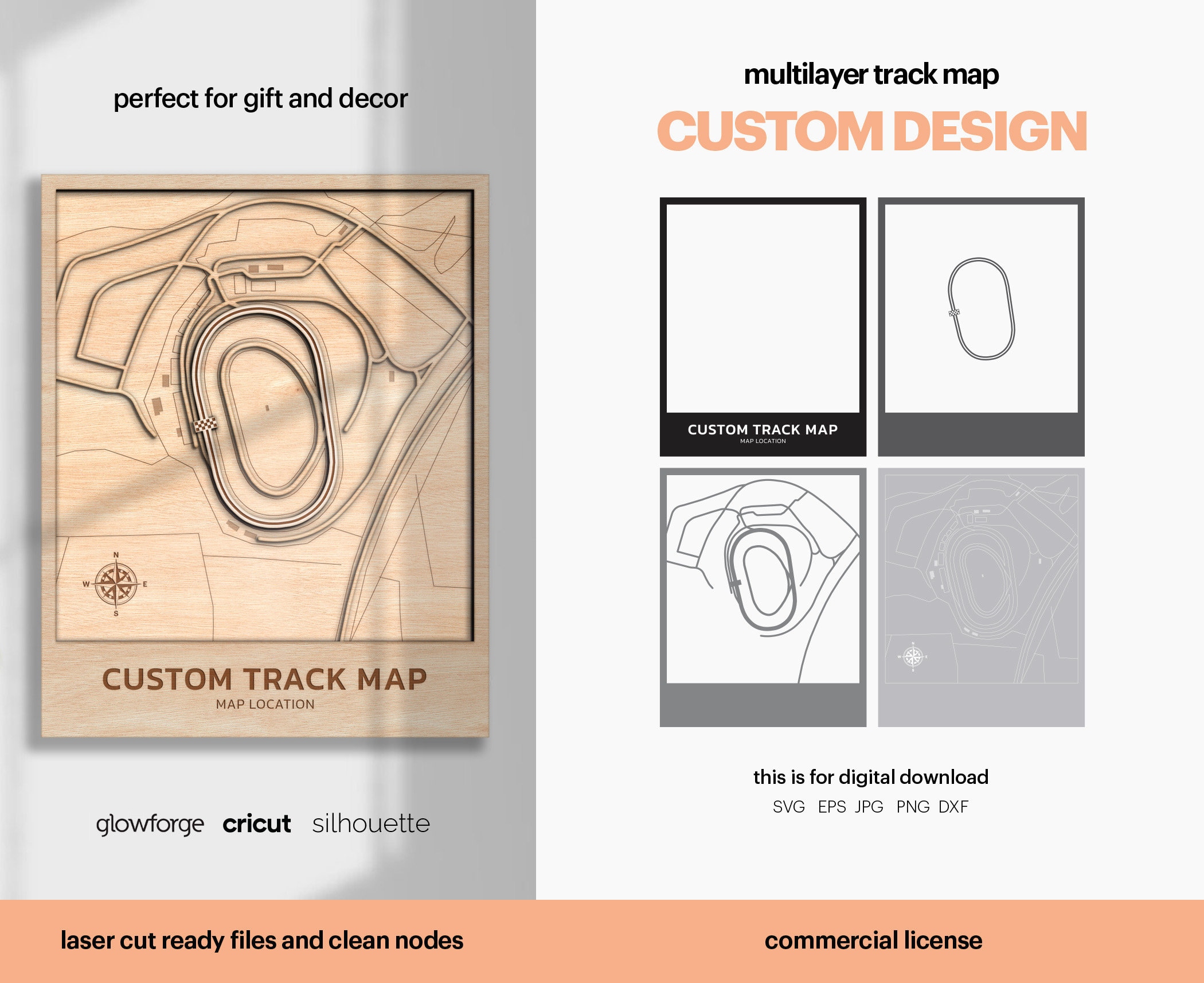 Custom Race Track Map SVG: Topographic Circuit Design (digital Download ...