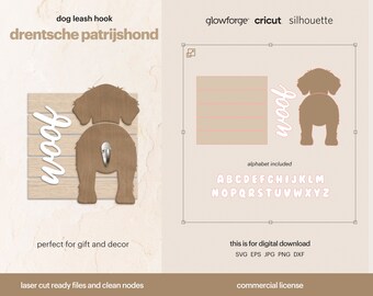 Drentsche Patrijshond SVG: Dog Leash Hook Silhouette (Digital Download)