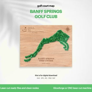Banff Golf Course Map, Golf Map, Gift for Golfer, Wood Map Layered Course, 3D Custom Maps, Golf Art, Xtool, DIGITAL DOWNLOAD