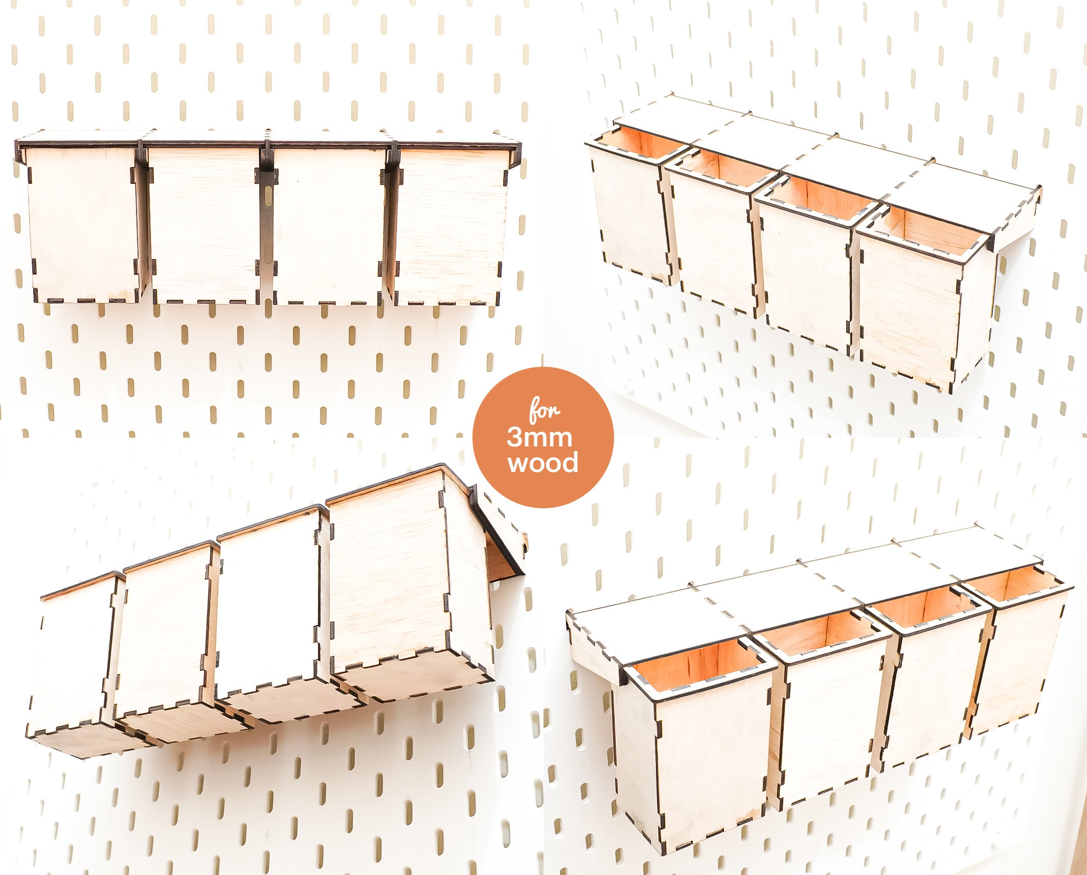 Pegboard Accessories 4 Container With Lid 100 Pegboard Etsy