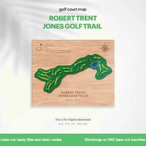 Magnolia Grove Golf Course Map, Golf Map, Gift for Golfer, Wood Map Layered Course, 3D Custom Maps, Golf Art, Xtool, DIGITAL DOWNLOAD