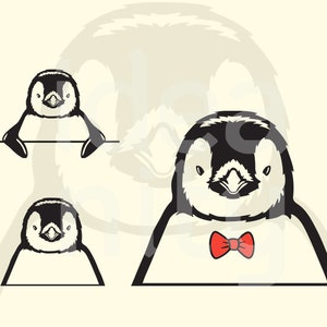 Funny Penguin SVG files for Cricut, Peeking Penguin face clipart, shirt design, printable art, Laser Cut File, Glowforge