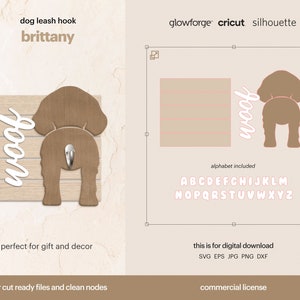 Brittany Dog Silhouette SVG, Brittany Dog Butt Leash Hook SVG File
