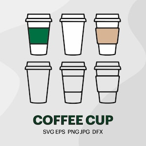 Coffee Cup SVG, Reusable Cup Cutting File, Coffee Cup Design Vector, Coffee Hot Cup, Paper Glass Decoration SVG