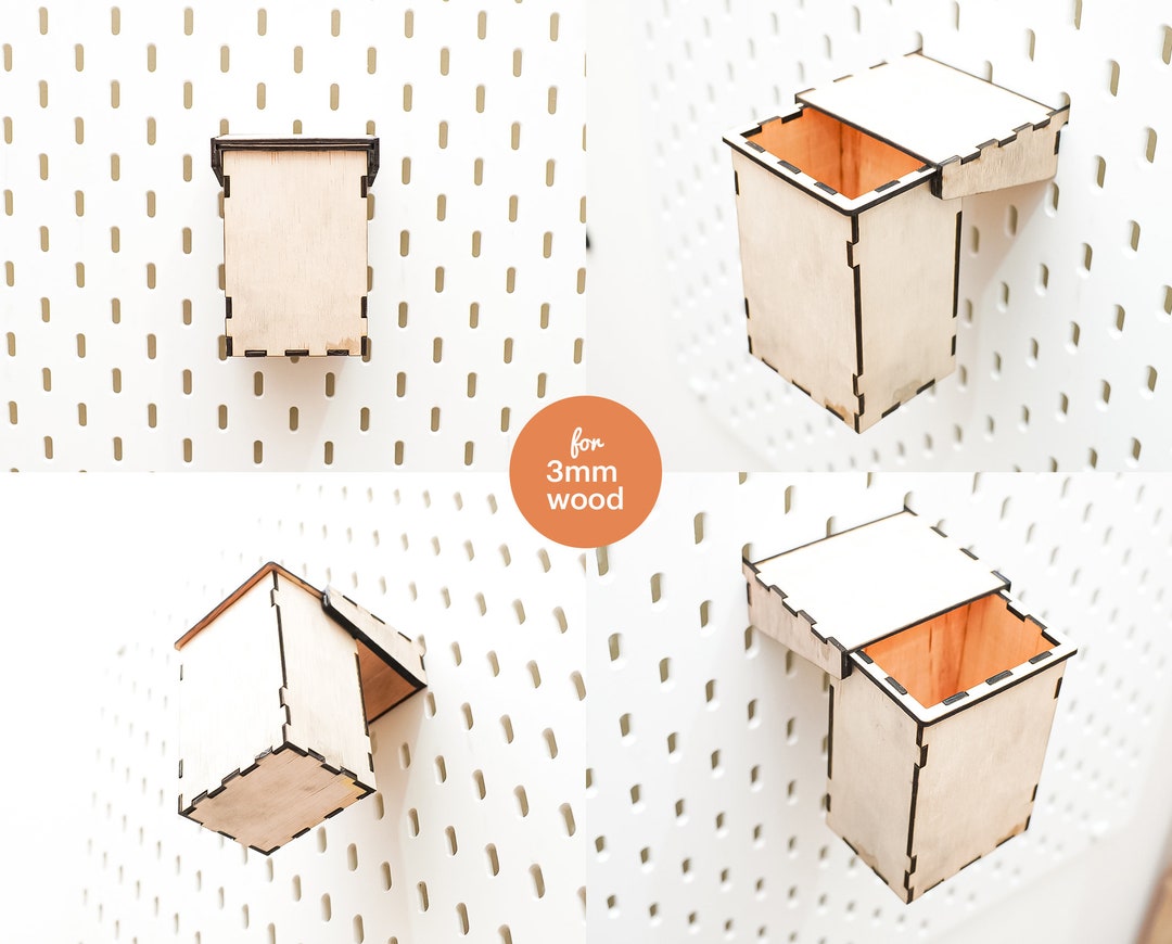 Pegboard Accessories Container With Lid 100, Pegboard Accessories, Wood Crafting, Pegboard Shelf