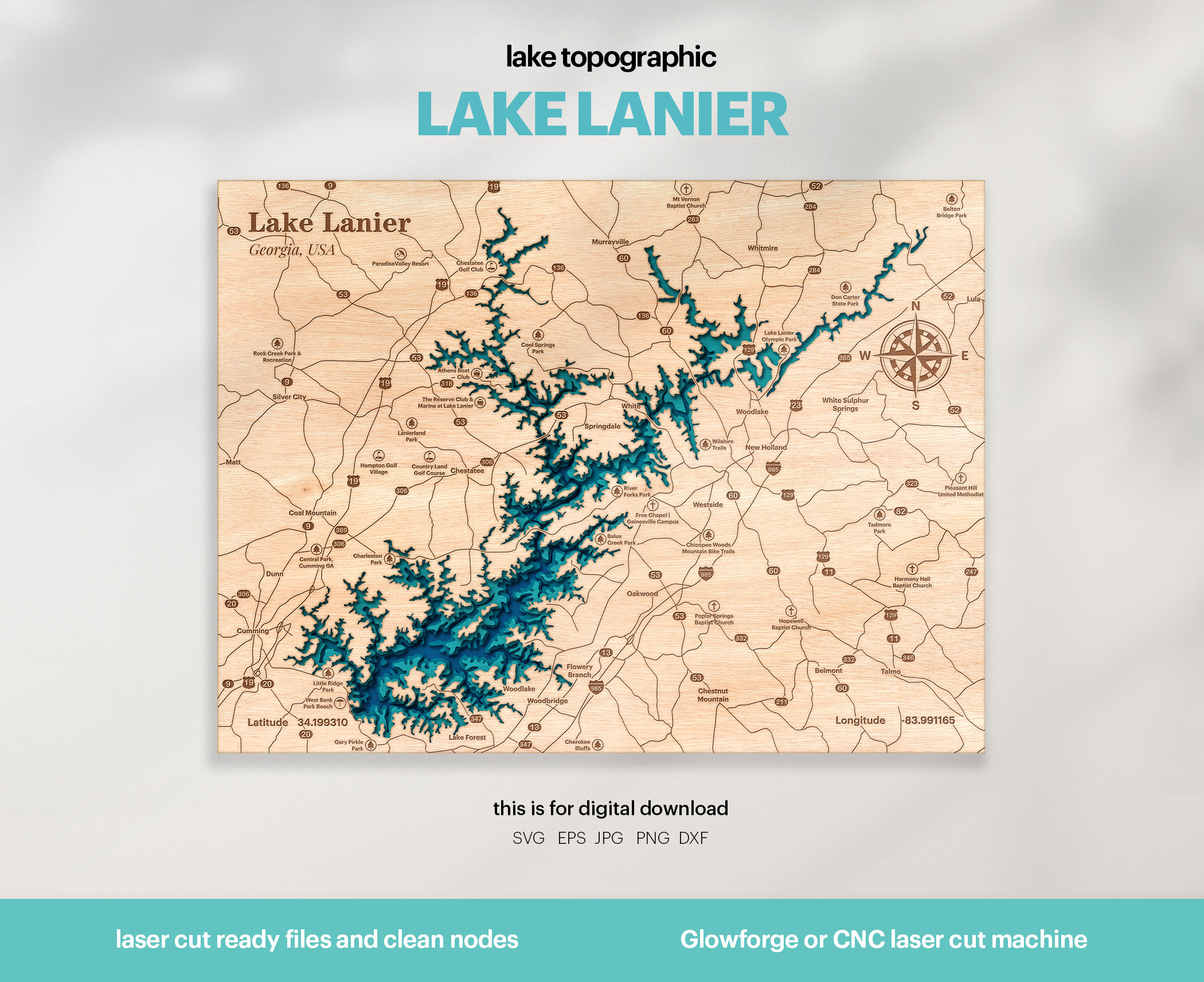 Lake Lanier Atlanta Georgia Map