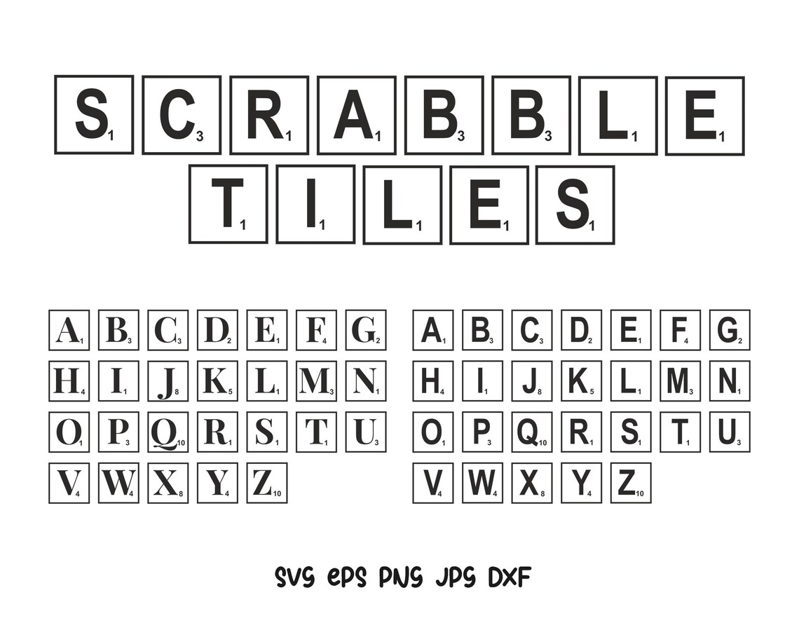 Scrabble Tiles SVG Scrabble Wall Art Scrabble Clipart Etsy