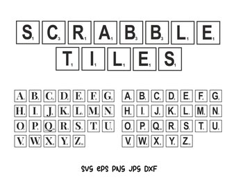 Scrabble Tiles Alphabet SVG Clipart (Digital Download)