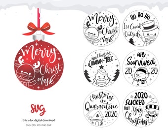 Christmas Ornament SVG Bundle: 2020 Quarantine Designs (Digital File)