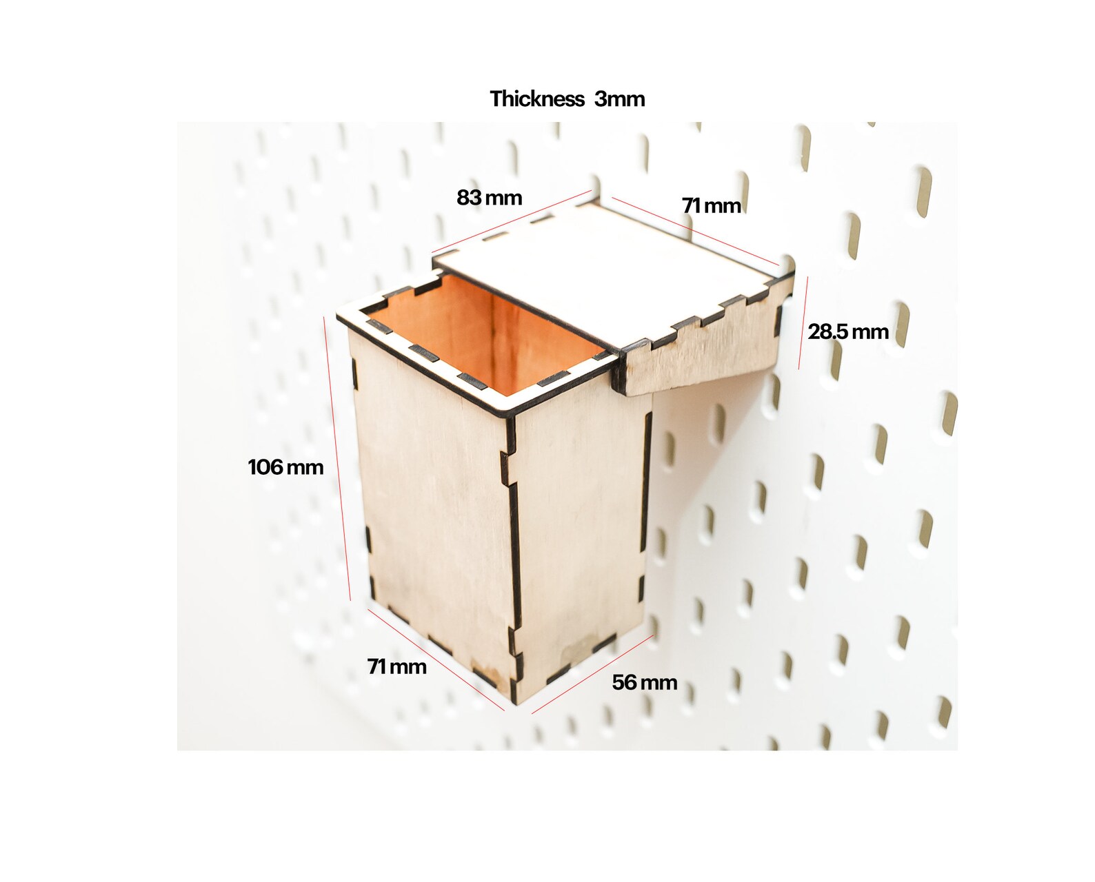 Pegboard Accessories Container With Lid 100 Pegboard Etsy