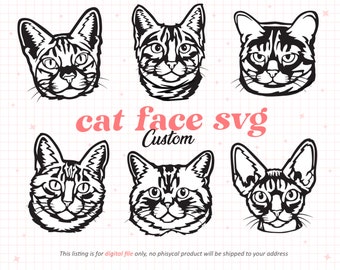 Custom Cat SVG, Drawing From Photo, Cut File, Personalized Gifts, Pet Portrait, Line Art, Wall Art Decoration, Pet Vector, DIGITAL DOWNLOAD