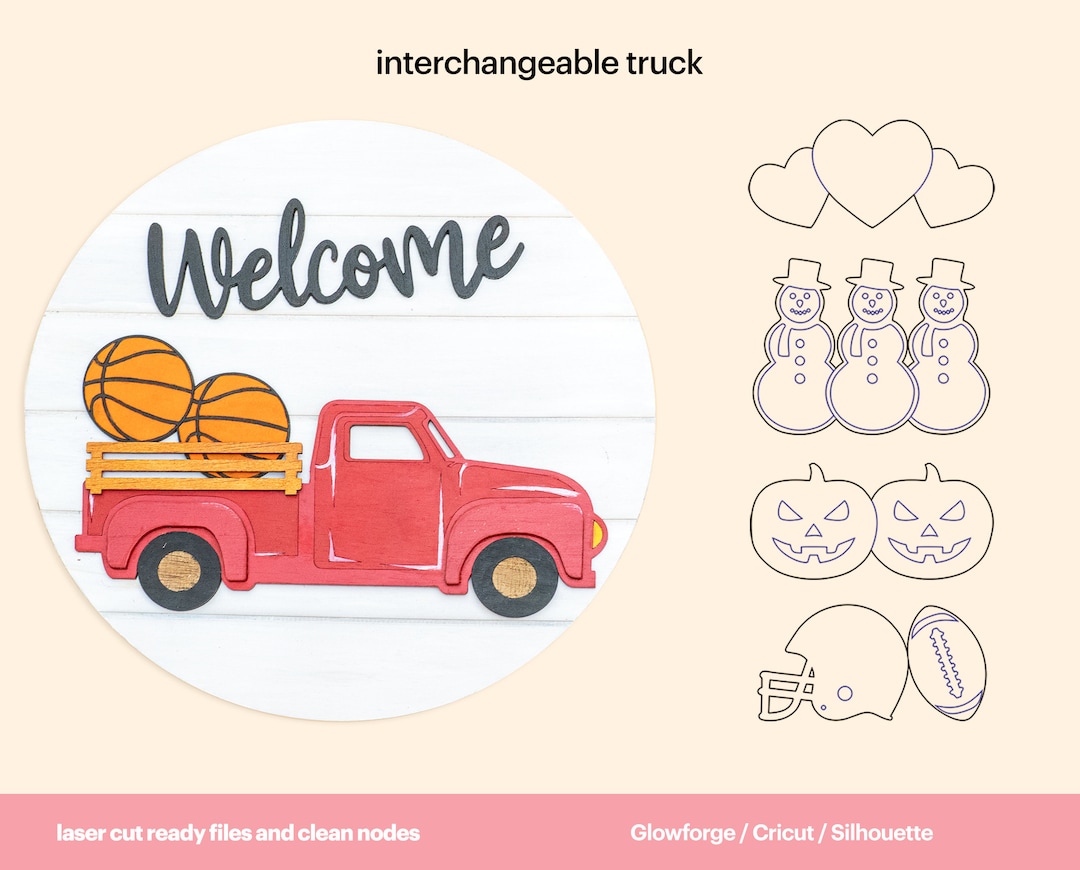 Interchangeable Truck Bundle: Laser Cut SVG File, 15 Shapes (glowforge ...
