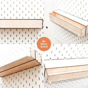 Pegboard Drawer 1 Slot: Laser Cut File (3mm Wood)