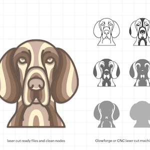 Vizsla Multilayer Hund Mandala SVG, Mandala Wandkunst, 3D Multilayer Datei, personalisiertes Hundegesicht, Home Wall Decor, Glowforge, DIGITAL DOWNLOAD