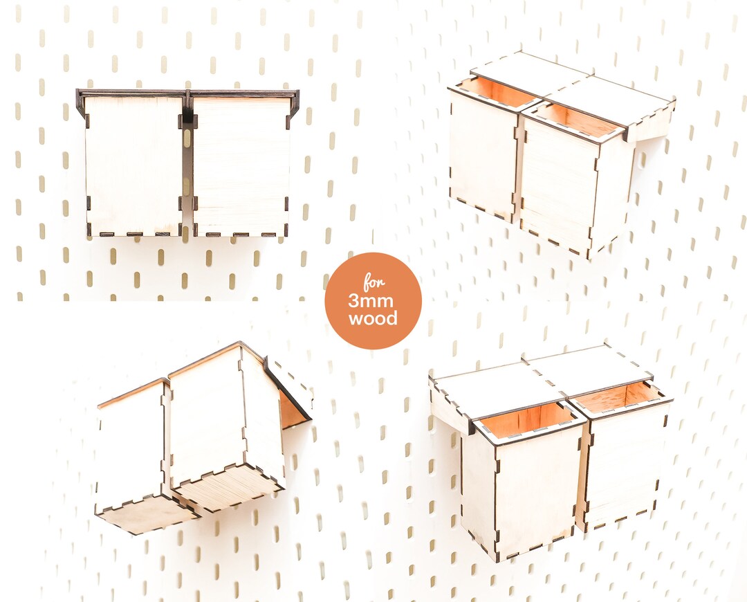 Pegboard Accessories 2 Container With Lid 100, Pegboard Accessories, Pegboard Crafting