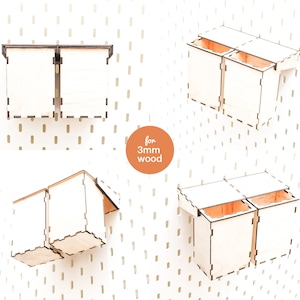 Pegboard Container with Lid: 3mm Wood Laser Cut File (SVG & DXF)