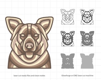 Mandala Border Collie em SVG: Desenho de cachorro cortado a laser em 3D (Download digital)