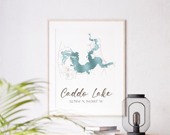 Custom Lake Silhouette Map Art Print: Personalized Home Decor (Digital Download)