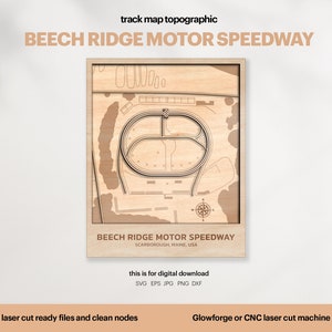 Racetracks kaart topografie, Scarborough track kaart SVG, beroemde circuit racecircuit, 3D houten track kaarten, gegraveerd, digitale DOWNLOAD
