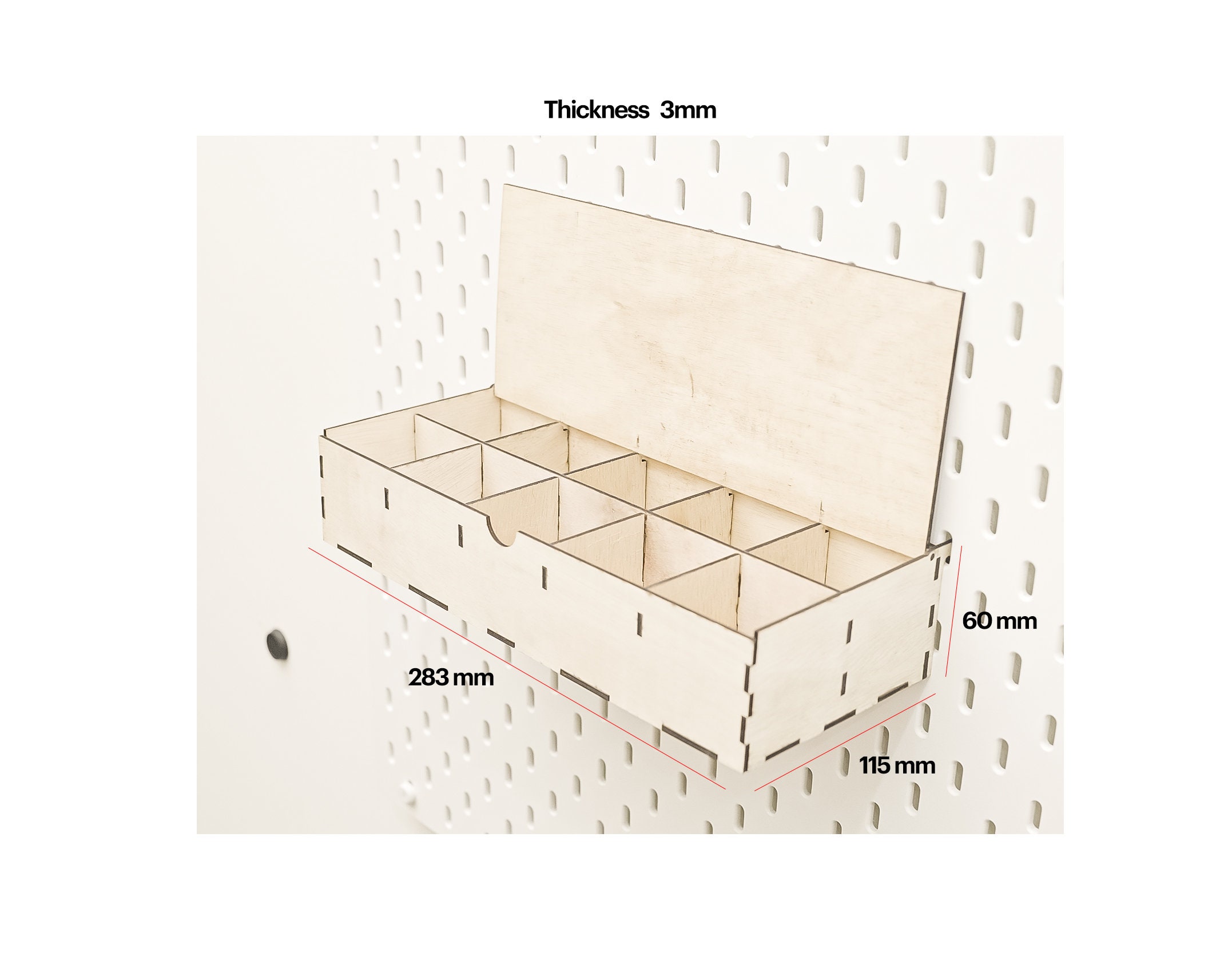 Pegboard Box mit Trennwand Organizer Pegboard Zubehör | Etsy