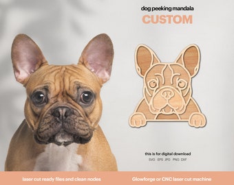 Custom Dog Peeking Mandala SVG: Laser Cut Pet Portrait (Digital Download)