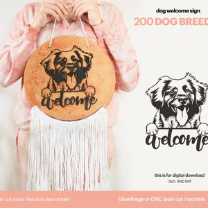 Dog Welcome Sign Bundle, 200 Dog Breeds Laser Cut File, Door Sign Home Decoration, Wall Hanging Sign, Glowforge File - COMMERCIAL USE