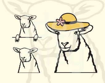 Sheep Face SVG Clipart: Peeking Silhouette, Cricut, Glowforge (Digital File)